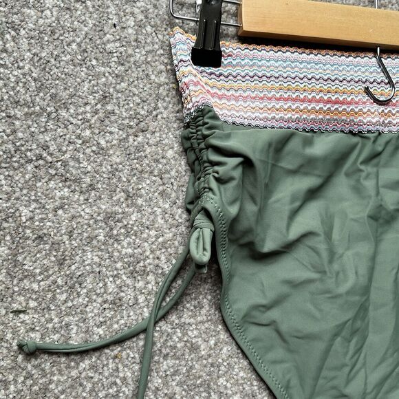 NWT Blooming Jelly V Neck High Waist Bikini Swimsuit Size Medium Sage Green - Picture 6 of 11